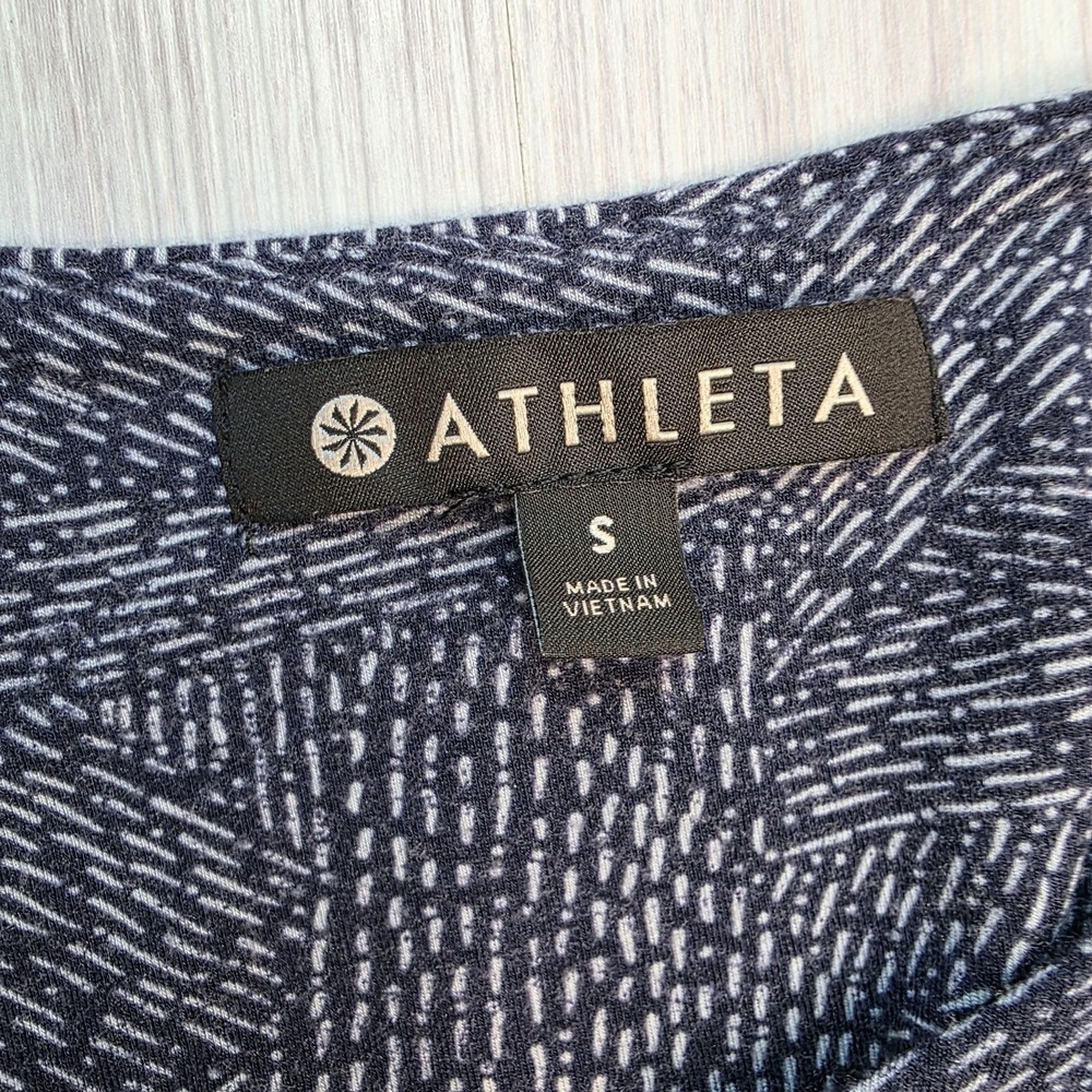 Athleta Women's High Neck A-Line Dress Blue Sleeveless SZ Small Stretchy - Picture 6 of 7